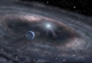 An artists impression of an extra-solar planet